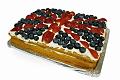 3. Union Flag Fruit Flan. Sponge with mascarpone, fromage frais & limoncello filling, with patriotically displayed fruit